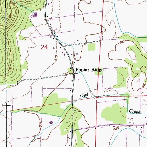 Topographic Map of Poplar Ridge, AL