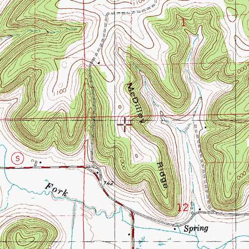 Topographic Map of McDilley Ridge, WI