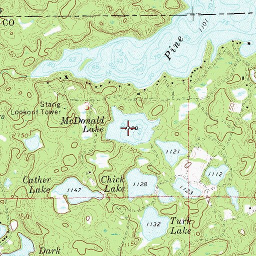 Topographic Map of McDonald Lake, WI