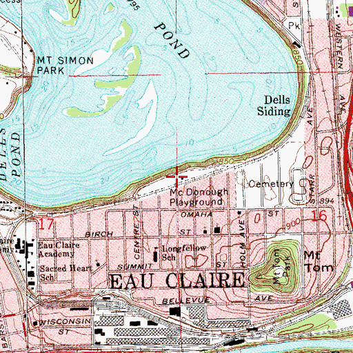 Topographic Map of McDonough Playground, WI