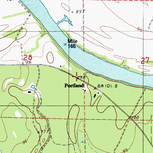 Topographic Map of Portland, AL