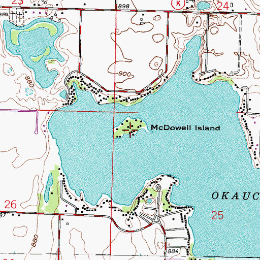 Topographic Map of McDowell Island, WI