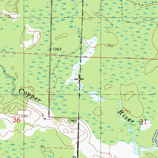Topographic Map of McGinnis Creek, WI