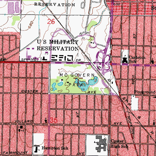 Topographic Map of William R McGovern Park, WI