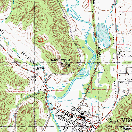 Topographic Map of McGregor Point, WI