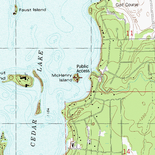 Topographic Map of McHenry Island, WI