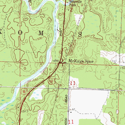 Topographic Map of McKays Spur, WI