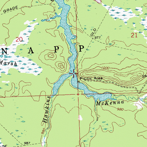 Topographic Map of McKenna Creek, WI