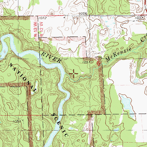 Topographic Map of McKenzie Creek, WI