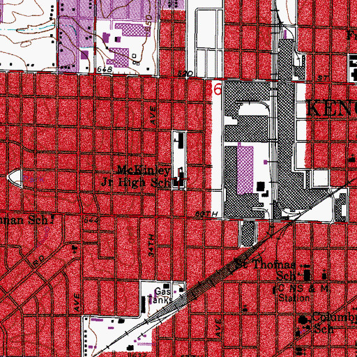 Topographic Map of McKinley Middle School, WI