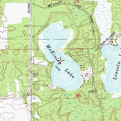 Topographic Map of McKinley Lake, WI