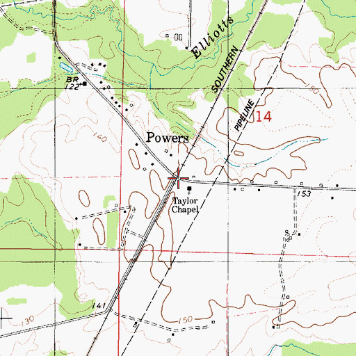 Topographic Map of Powers, AL