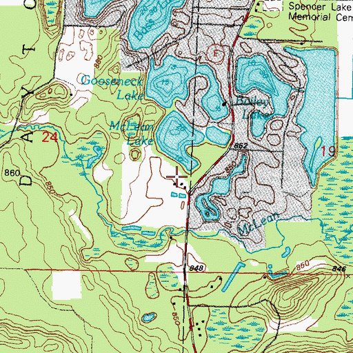 Topographic Map of McLean Lake, WI