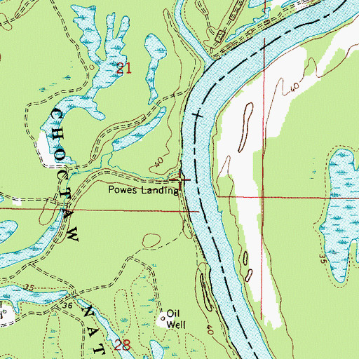 Topographic Map of Powes Landing, AL