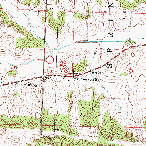 Topographic Map of McPherson School, WI