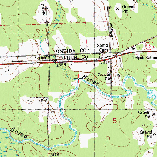 Topographic Map of Meadow Brook, WI