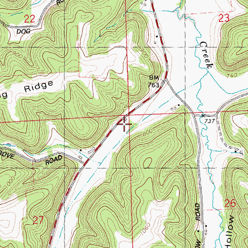 Topographic Map of Meadow Brook School (historical), WI