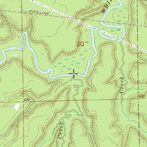Topographic Map of Meadow Creek, WI
