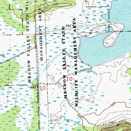 Topographic Map of Meadow Valley State Wildlife Management Area, WI