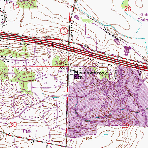 Topographic Map of Meadowbrook Elementary School, WI