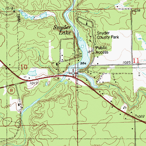 Topographic Map of Meadows Creek, WI
