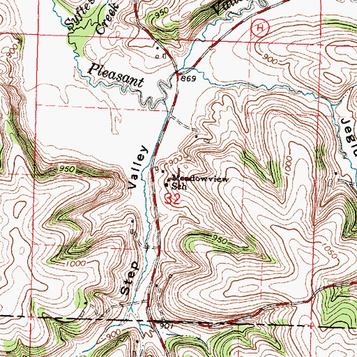 Topographic Map of Meadowview School, WI