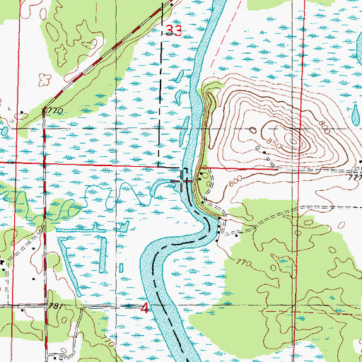 Topographic Map of Mecan River, WI