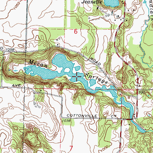 Topographic Map of Mecan Springs, WI