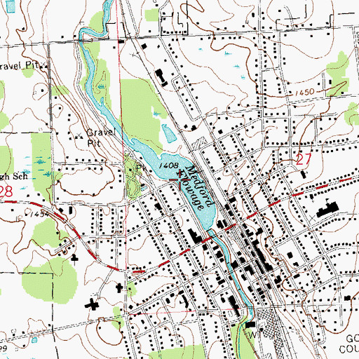 Topographic Map of Medford Flowage, WI