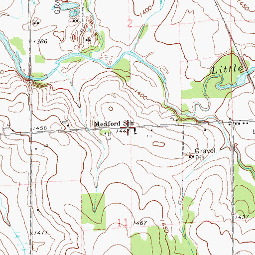 Topographic Map of Medford School, WI