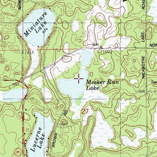 Topographic Map of Meeker Run Lake, WI