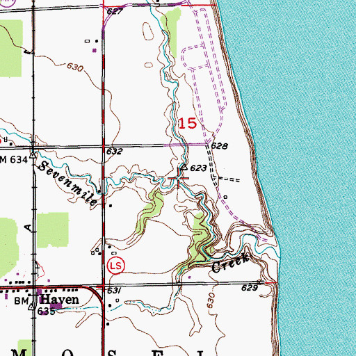 Topographic Map of Meeme Creek, WI