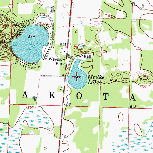 Topographic Map of Meilke Lake, WI