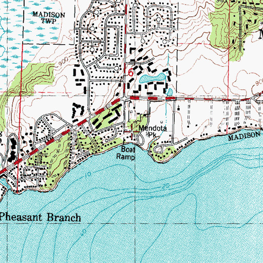 Topographic Map of Mendota Park, WI