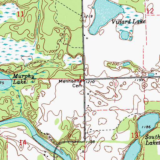 Topographic Map of Mennonite Cemetery, WI