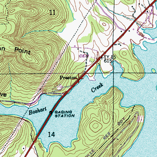 Topographic Map of Preston, AL