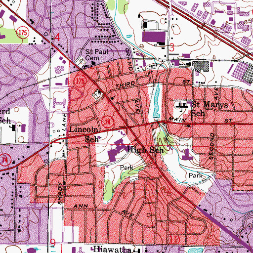 Topographic Map of Menomonee Falls, WI