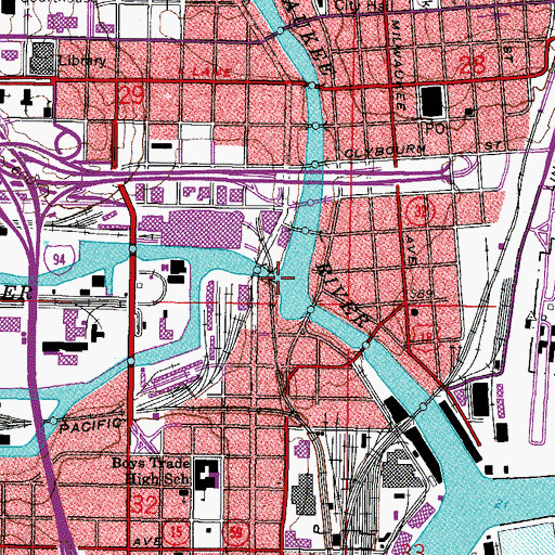 Topographic Map of Menomonee River, WI