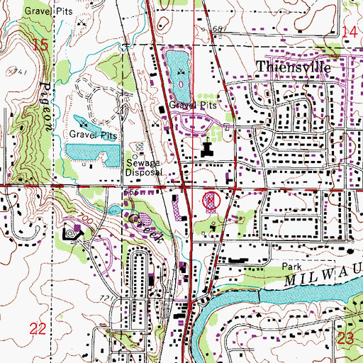 Topographic Map of Mequon, WI