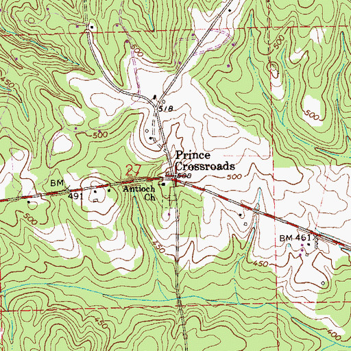 Topographic Map of Prince Crossroads, AL