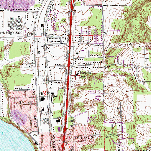 Topographic Map of Messiah Lutheran School, WI