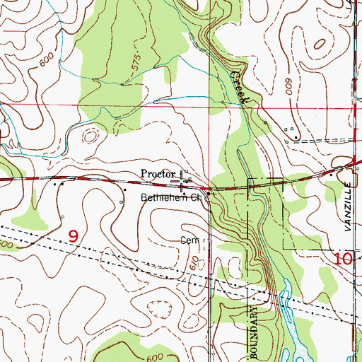Topographic Map of Proctor, AL