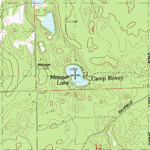 Topographic Map of Metzger Lake, WI
