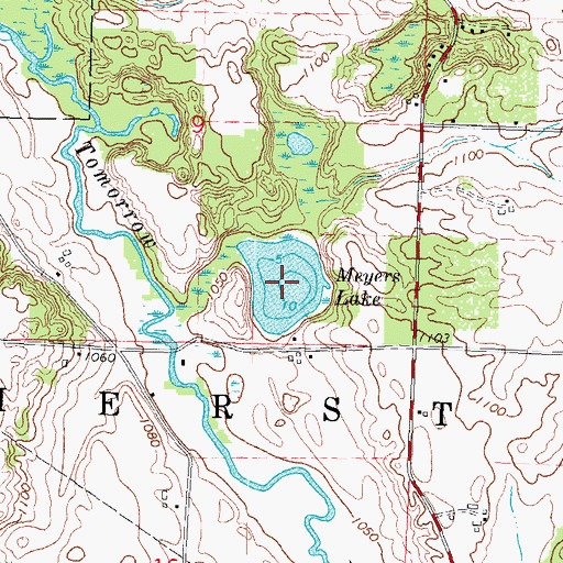 Topographic Map of Meyers Lake, WI