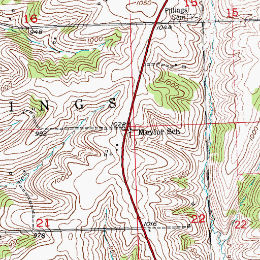Topographic Map of Meylor School, WI