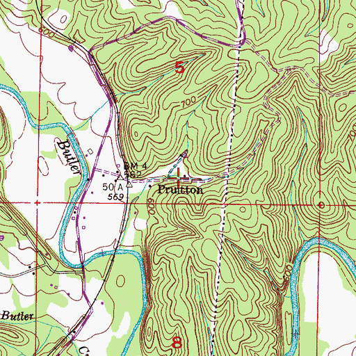 Topographic Map of Pruitton, AL