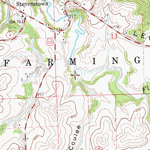 Topographic Map of Michelson Coulee, WI