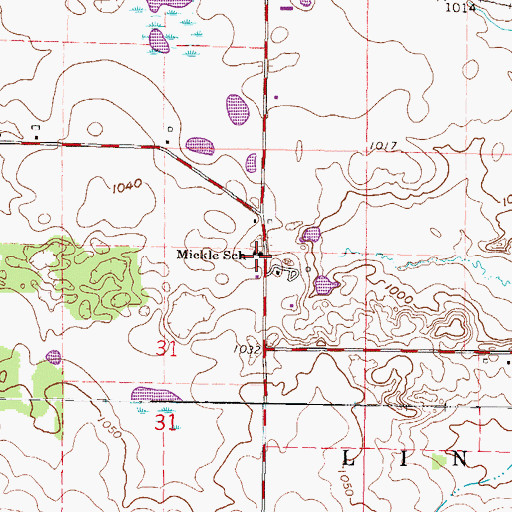Topographic Map of Mickle School, WI