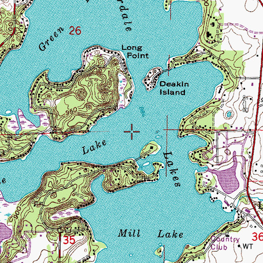 Topographic Map of Middle Lake, WI