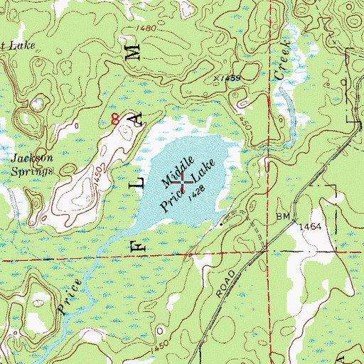 Topographic Map of Middle Price Lake, WI